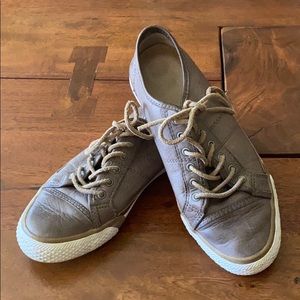 Frye taupe leather sneakers